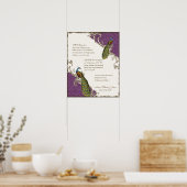 pacock & etchings - bruiloft op persoonlijke tite poster (Keuken)