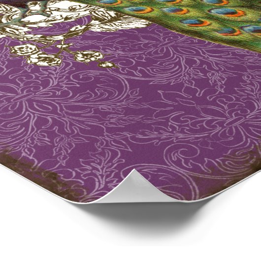  pacock & etchings - bruiloft op persoonlijke tite poster (Hoek)