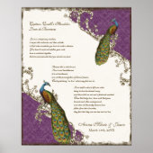  pacock & etchings - bruiloft op persoonlijke tite poster (Voorkant)