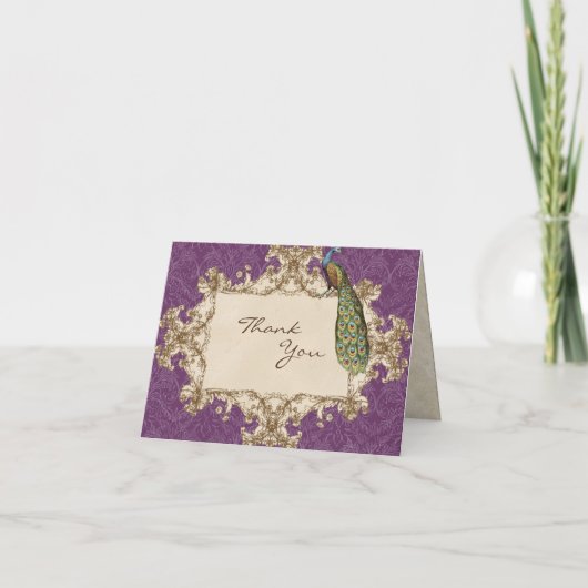 pacock & etchings Dank u Kaarten nota neemt van (Voorkant)