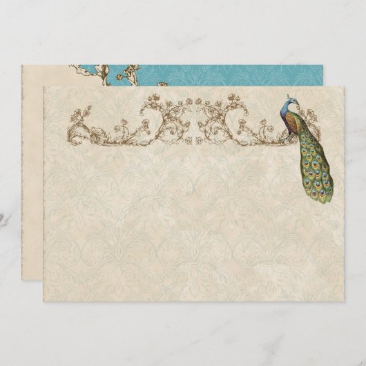  pacock & etchings Dank u Kaarten nota neemt van Notitiekaartje (Voorkant / Achterkant)