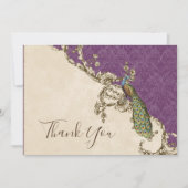 pacock & etchings Dank u Kaarten nota neemt van Notitiekaartje (Voorkant)