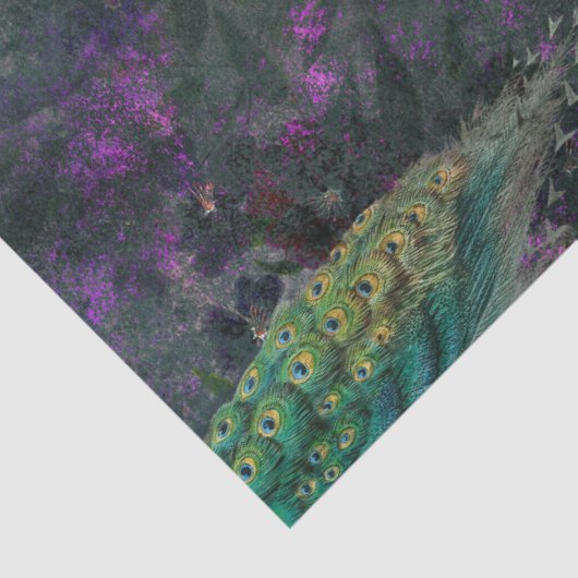 Pacock, Flowers en Gold Lijst-ontkoppeling Tissuepapier (Detail)