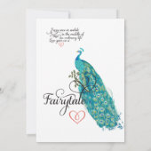  pacock Harten Blauwgroen en koraal Kaart (Achterkant)