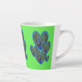 Pacock Hearts Pattern Cust. BC Green Latte Mok (Rechts)