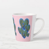 Pacock Hearts Pattern Cust. BC roze latte Mok (Rechts)