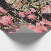  pacock met Lijst roze Floral Cadeaupapier (Hoek)