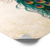  pacock over Victoriaans vogelkooi Poster (Hoek)