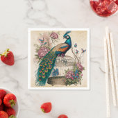  pacock over Victoriaans vogelkooi Servet (Insitu)