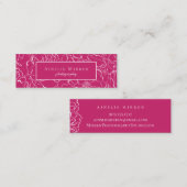 Pacock roze simpal Floral Mini Visitekaartje (Voorkant / Achterkant)