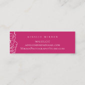 Pacock roze simpal Floral Mini Visitekaartje (Achterkant)