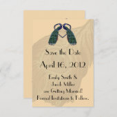  pacock Save the Date Invitations (Voorkant / Achterkant)