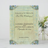  pacock sparen de datum save the date (Staand voorkant)