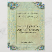  pacock sparen de datum save the date (Voorkant / Achterkant)