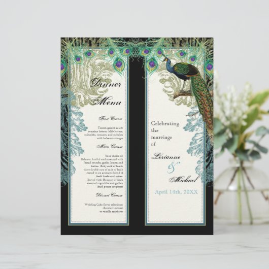  pacock, veren, 2 omhoog, menublad (Staand voorkant)