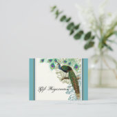  pacock, veren - kaartje voor cadeauregistratie informatiekaartje (Staand voorkant)