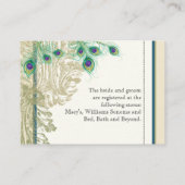  pacock, veren - kaartje voor cadeauregistratie informatiekaartje (Achterkant)