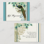  pacock, veren - kaartje voor cadeauregistratie informatiekaartje (Voorkant / Achterkant)