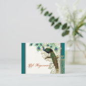 pacock, veren - kaartje voor cadeauregistratie informatiekaartje (Staand voorkant)