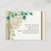 pacock, veren - kaartje voor cadeauregistratie informatiekaartje (Achterkant)