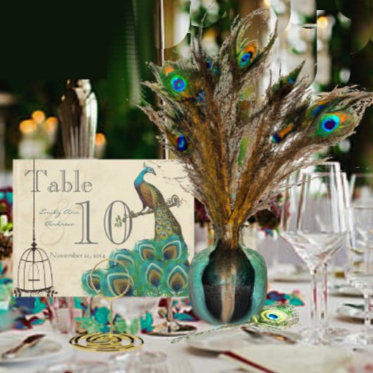 Pacock Wedloop Tabelnummer Briefkaart