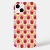 Pacockpatroon lichtroze geel Case-Mate iPhone case (Achterkant)