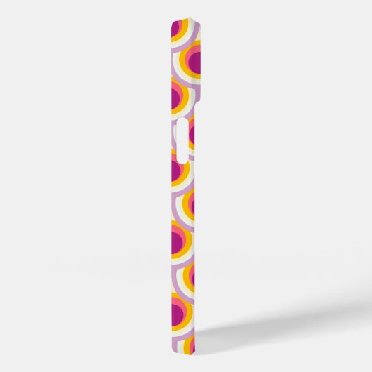 Pacockpatroon lichtroze geel Case-Mate iPhone case (Achterkant / Rechts)