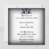 pacocks en Floral Blue Gothic Wedding Kaart (Achterkant)