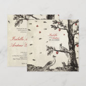 pacocks in de liefde - bruiloft kaart (Voorkant / Achterkant)