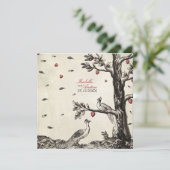 pacocks in de liefde - bruiloft kaart (Staand voorkant)