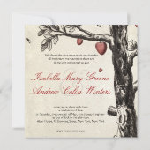 pacocks in de liefde - bruiloft kaart (Achterkant)