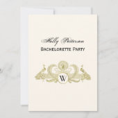 pacocks Monogram Faux Gold Ivory BG Kaart (Voorkant)