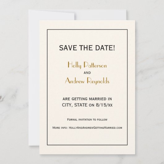  pacocks Monogram Faux Gold Ivory BG Kaart (Achterkant)