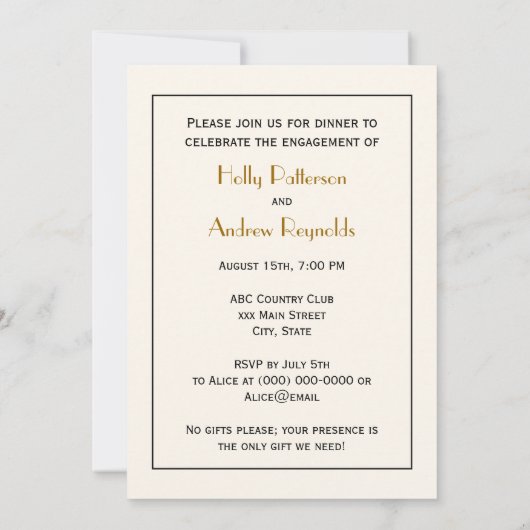  pacocks Monogram Faux Gold Ivory BG Kaart (Achterkant)