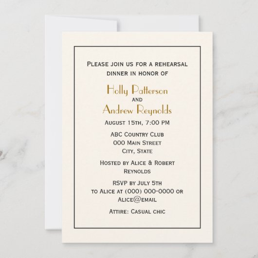  pacocks Monogram Faux Gold Ivory BG Kaart (Achterkant)