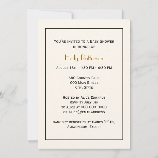 pacocks Monogram Faux Gold Ivory BG Kaart (Achterkant)