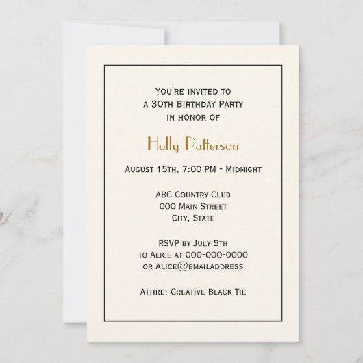  pacocks Monogram Faux Gold Ivory BG Kaart (Achterkant)