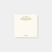  pacocks Monogram Faux Gold Ivory BG Post-it® Notes (Voorkant)