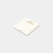  pacocks Monogram Faux Gold Ivory BG Post-it® Notes (Schuin)
