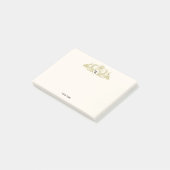 pacocks Monogram Faux Gold Ivory BG Post-it® Notes (Schuin)