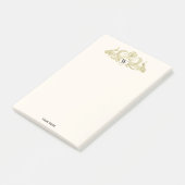  pacocks Monogram Faux Gold Ivory BG Post-it® Notes (Schuin)