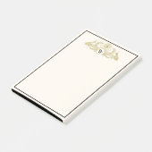  pacocks Monogram Faux Gold Ivory BG Post-it® Notes (Schuin)