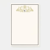  pacocks Monogram Faux Gold Ivory BG Post-it® Notes (Voorkant)