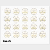 pacocks Monogram Faux Gold Ivory BG Ronde Sticker (Vel)