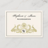  pacocks Monogram Ivory BG Faux Gold Visitekaartje (Voorkant)