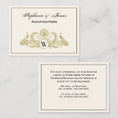  pacocks Monogram Ivory BG Faux Gold Visitekaartje (Voorkant / Achterkant)