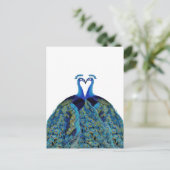  pacocks zogende Huwelijkscadeaus Briefkaart (Staand voorkant)