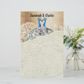  pacocks zogende Huwelijkscadeaus Briefpapier (Staand voorkant)