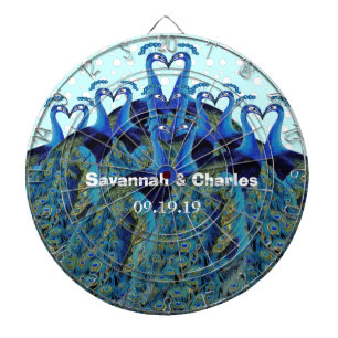  pacocks zogende Huwelijkscadeaus Dartbord