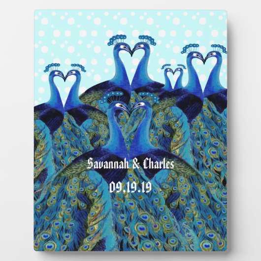  pacocks zogende Huwelijkscadeaus Fotoplaat (Voorkant)